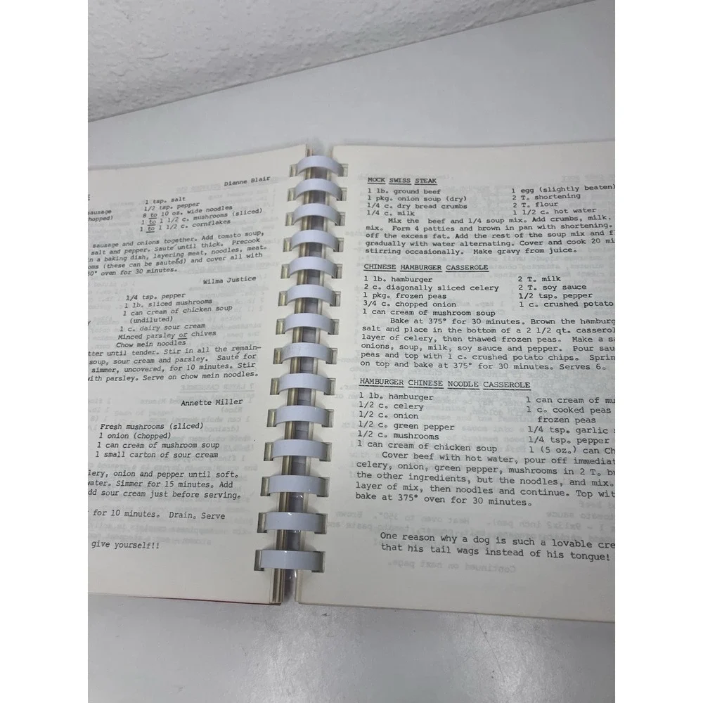 T.M.O.S. Hearing League Spiral Cookbook Community 1978 Iowa Falls, Iowa